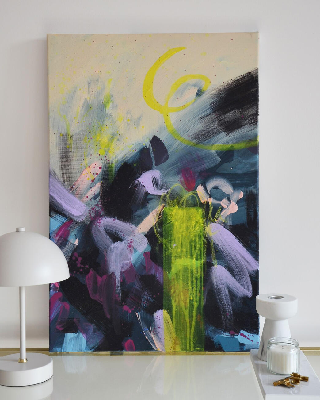 #007, 40x60cm, akryl i pastel na płótnie bawełnianym